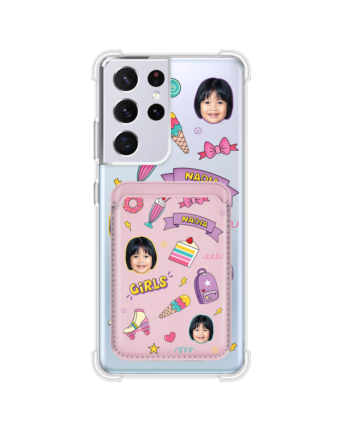 Android Magnetic Wallet Case - Face Grid Comic