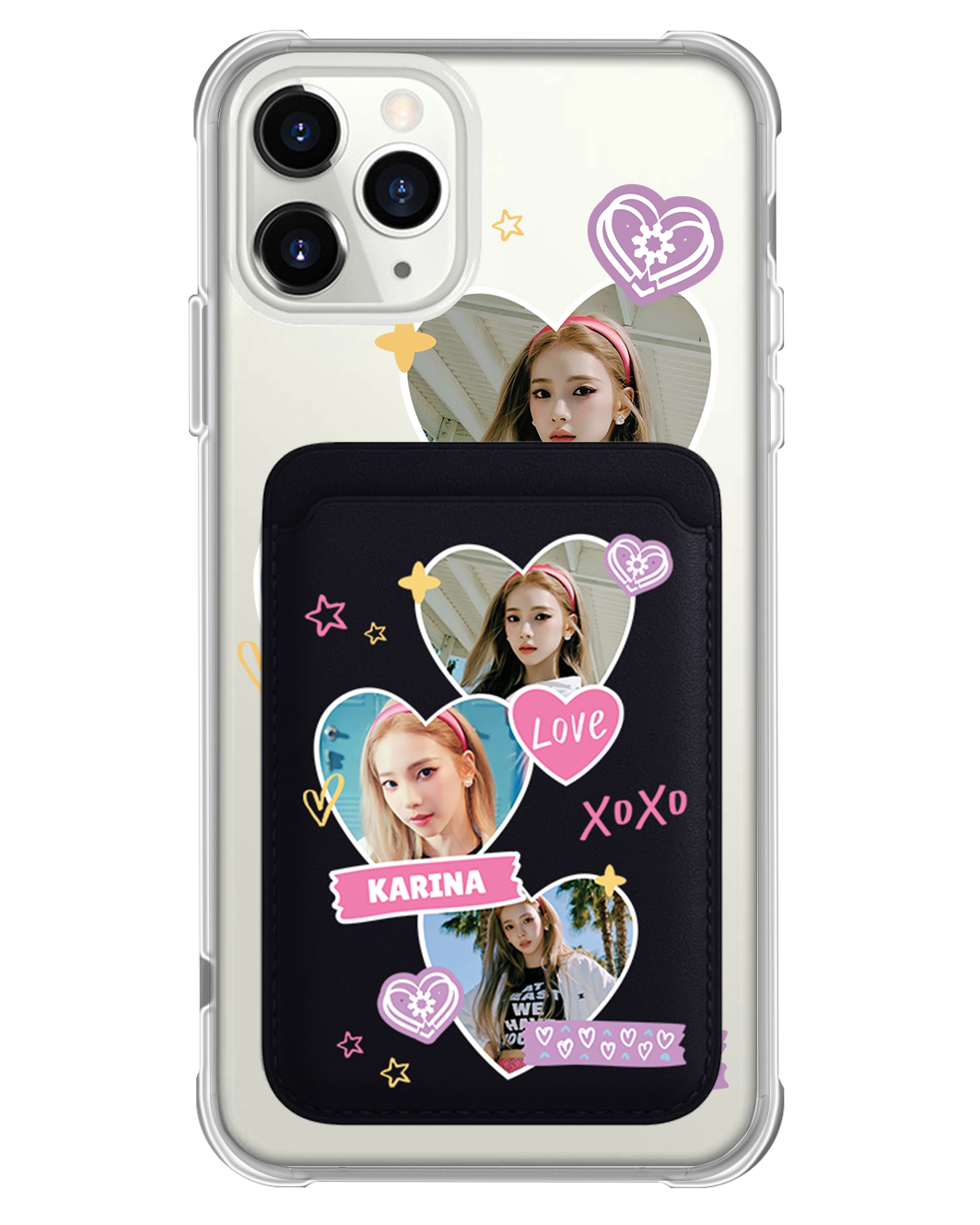 iPhone Magnetic Wallet Case - Face Grid Love