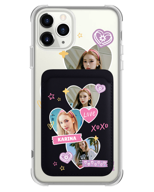 iPhone Magnetic Wallet Case - Face Grid Love