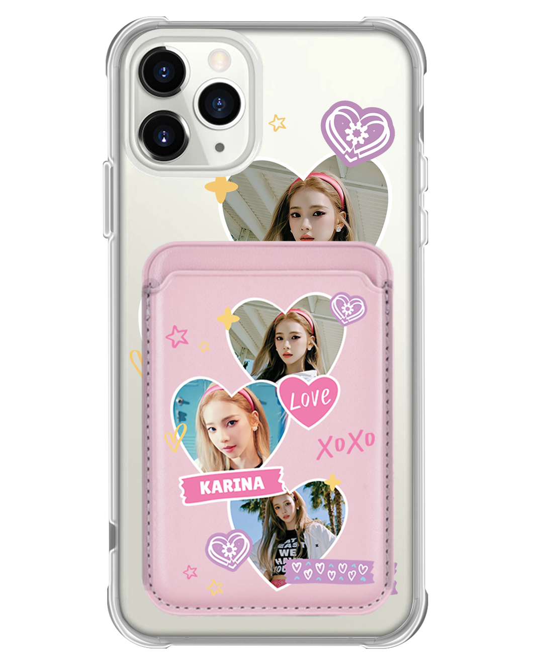 iPhone Magnetic Wallet Case - Face Grid Love