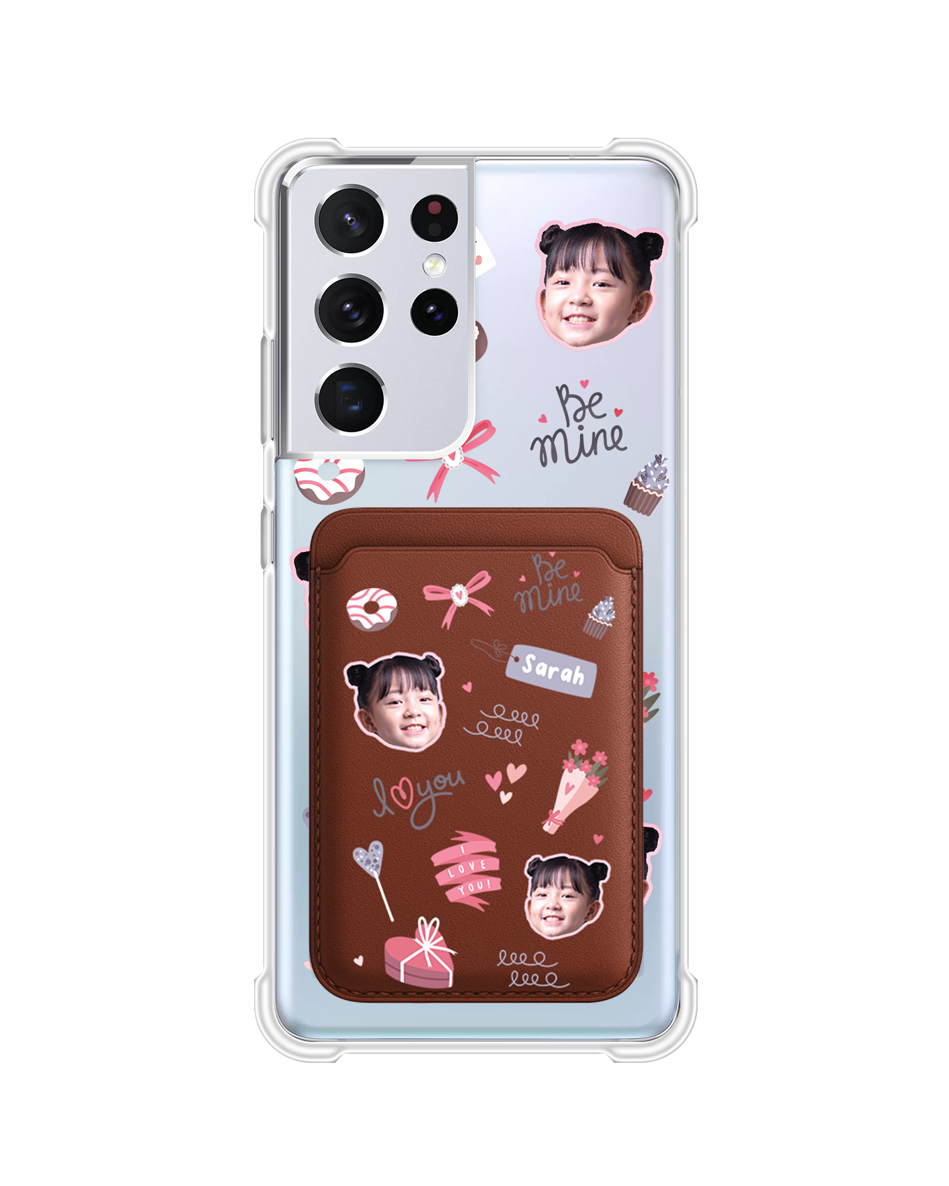 Android Magnetic Wallet Case - Face Grid Lovely
