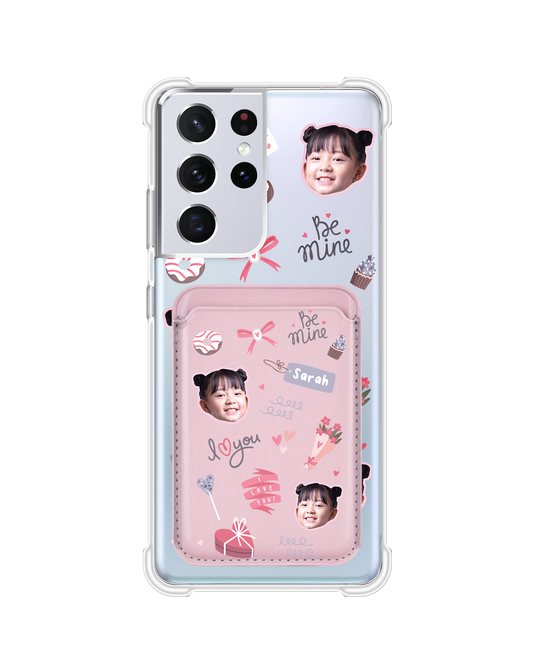 Android Magnetic Wallet Case - Face Grid Lovely