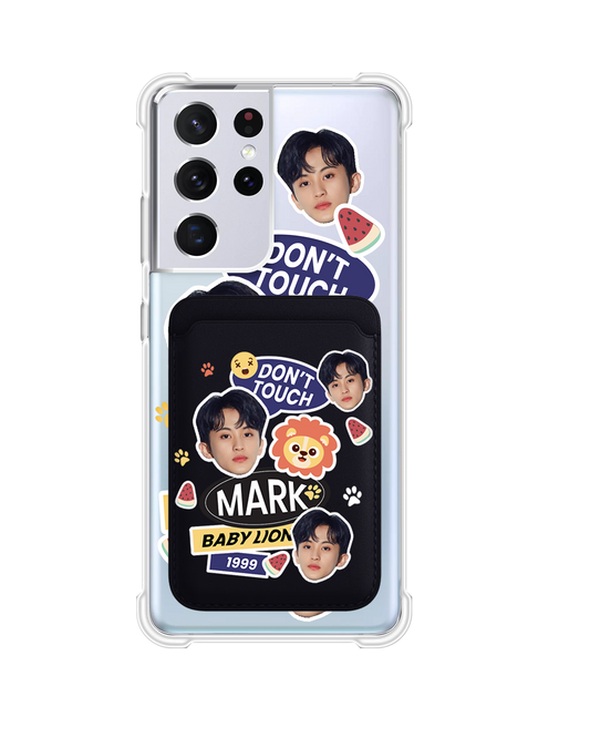 Android Magnetic Wallet Case - Face Grid Baby Lion