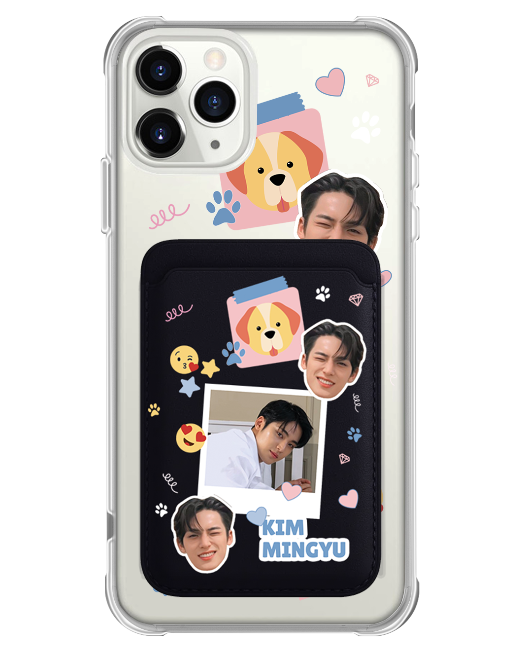 iPhone Magnetic Wallet Case - Face Grid Polaroid