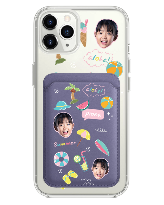 iPhone Magnetic Wallet Case - Face Grid Summer