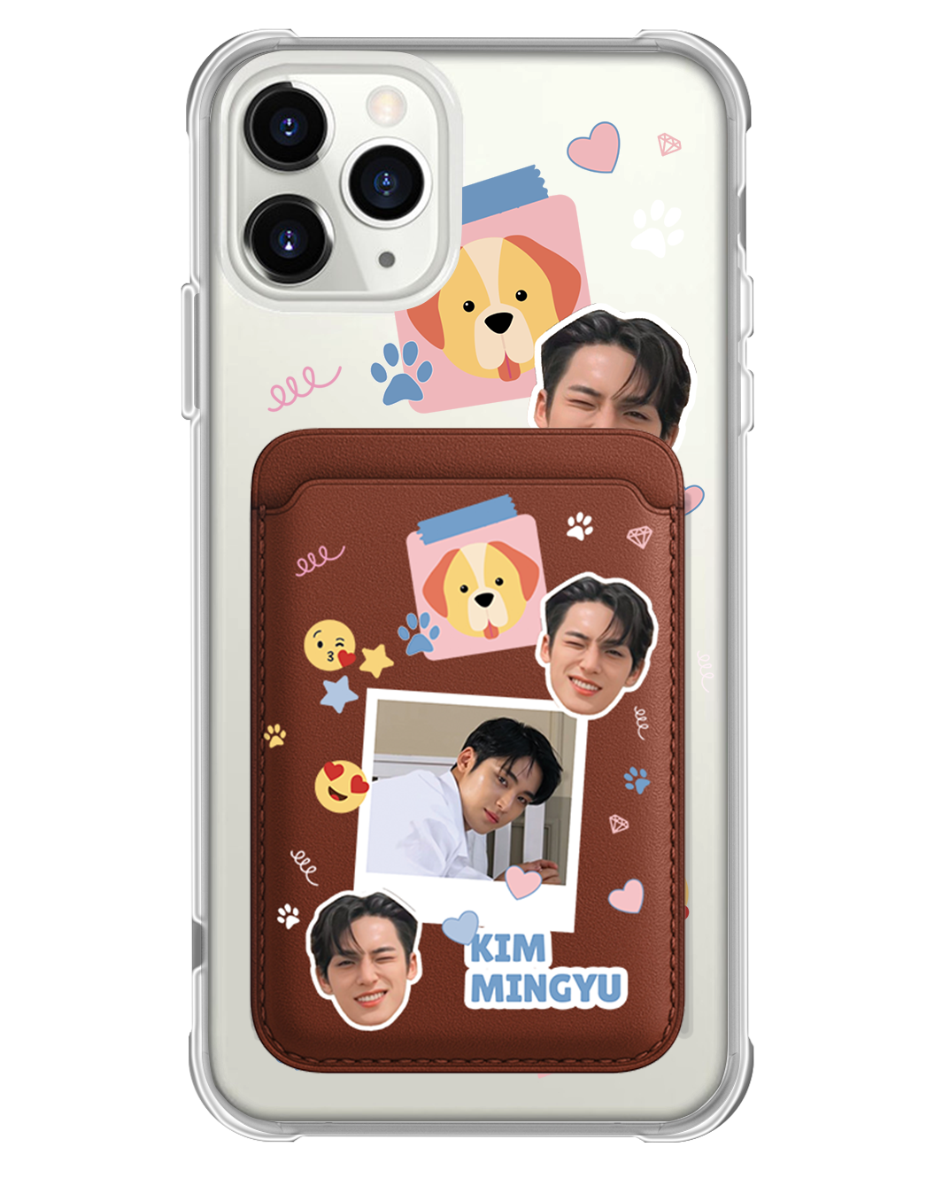 iPhone Magnetic Wallet Case - Face Grid Polaroid