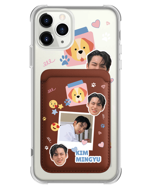 iPhone Magnetic Wallet Case - Face Grid Polaroid