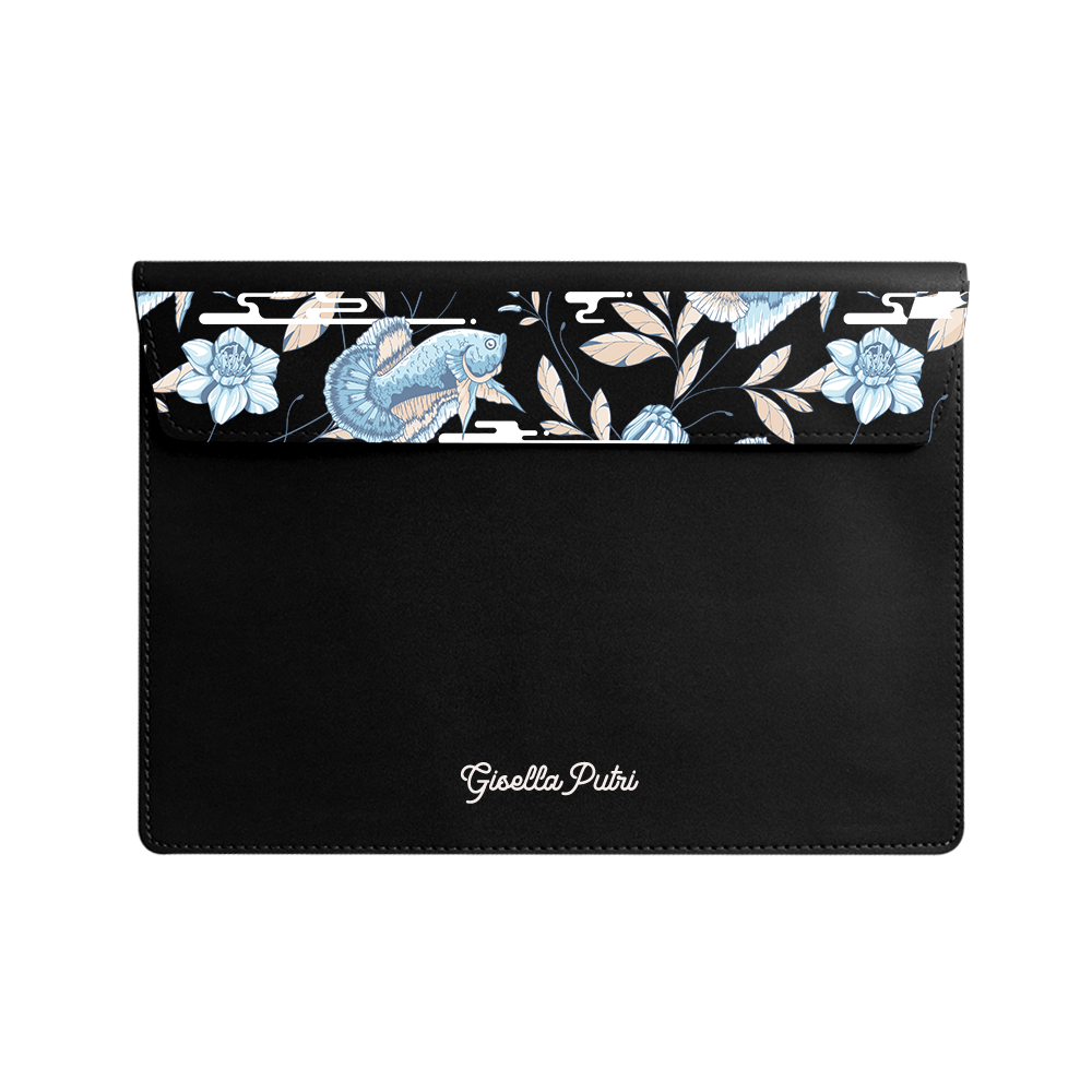 Vegan Leather Sleeve - Fish & Floral 4.0