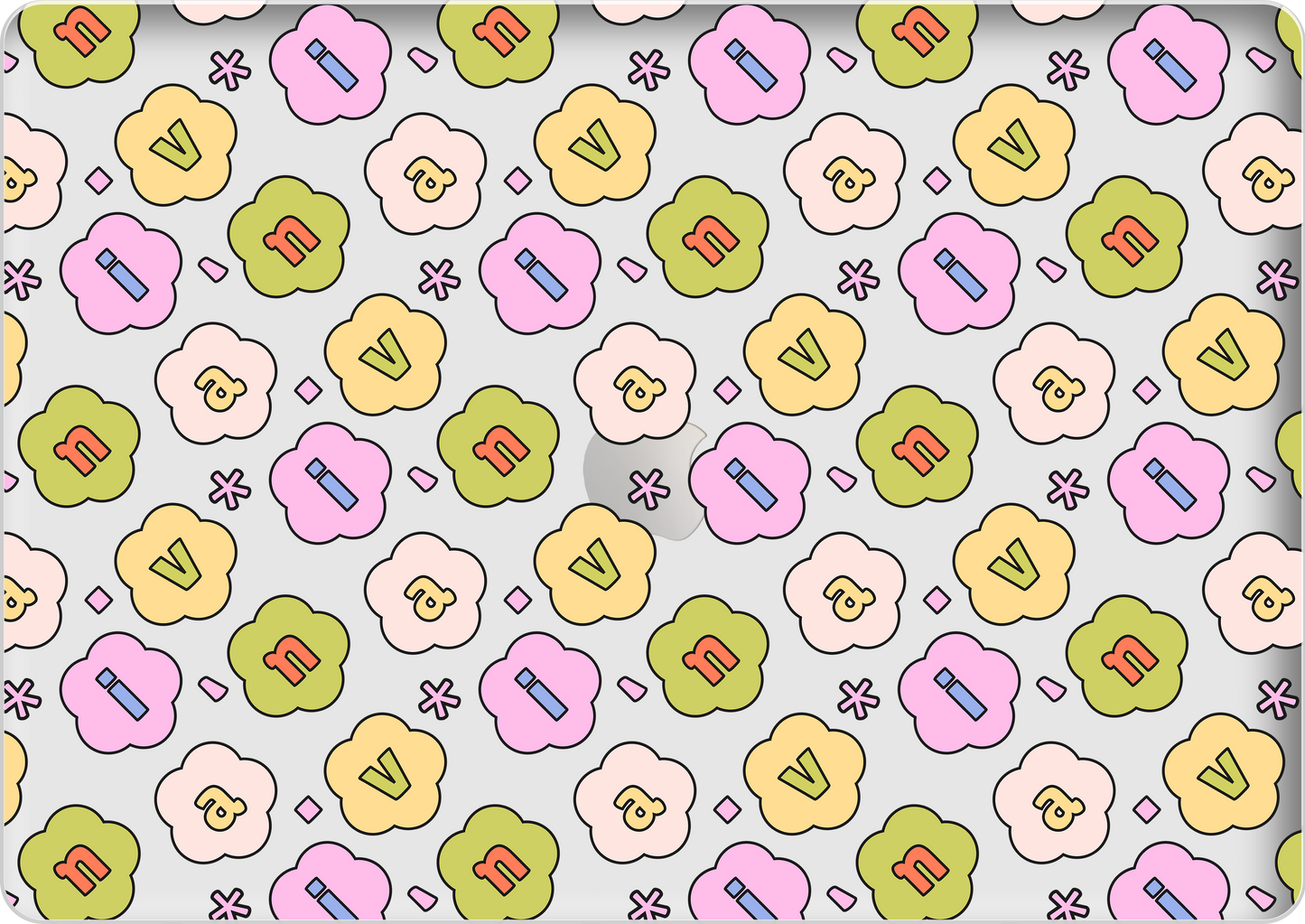 Macbook Snap Case - Flower Petals Monogram 1.0
