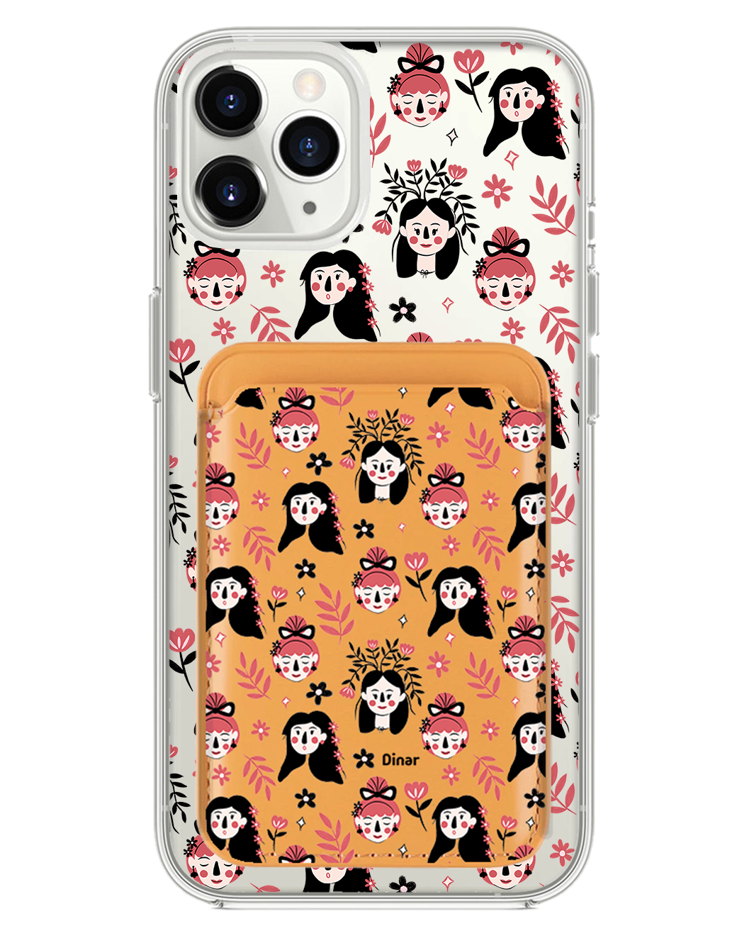 iPhone Magnetic Wallet Case - Flowery Faces