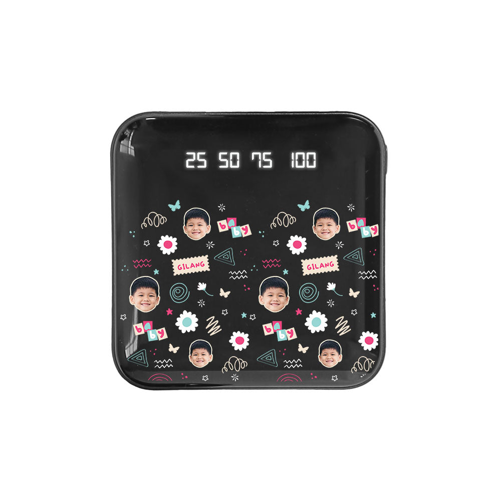 Mini Mighty Powerbank 12,000 mAh - Face Grid Abstract