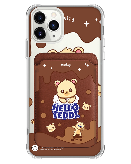 iPhone Magnetic Wallet Case - Hello Teddy 1.0