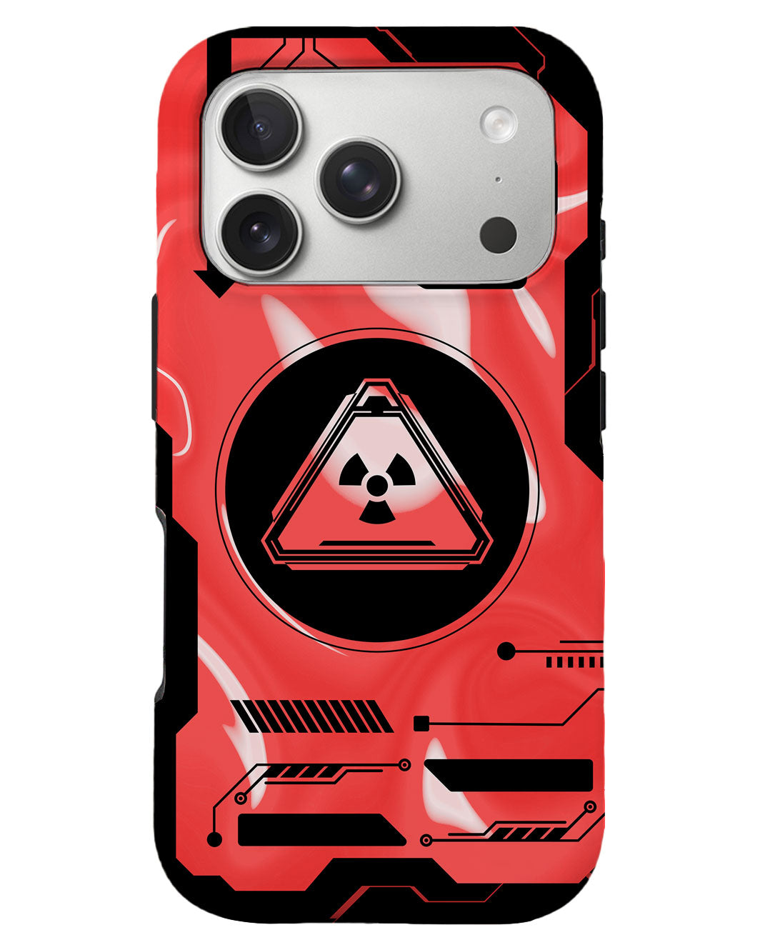 iPhone Rearguard Defender - Luminous Cyberpunk Red