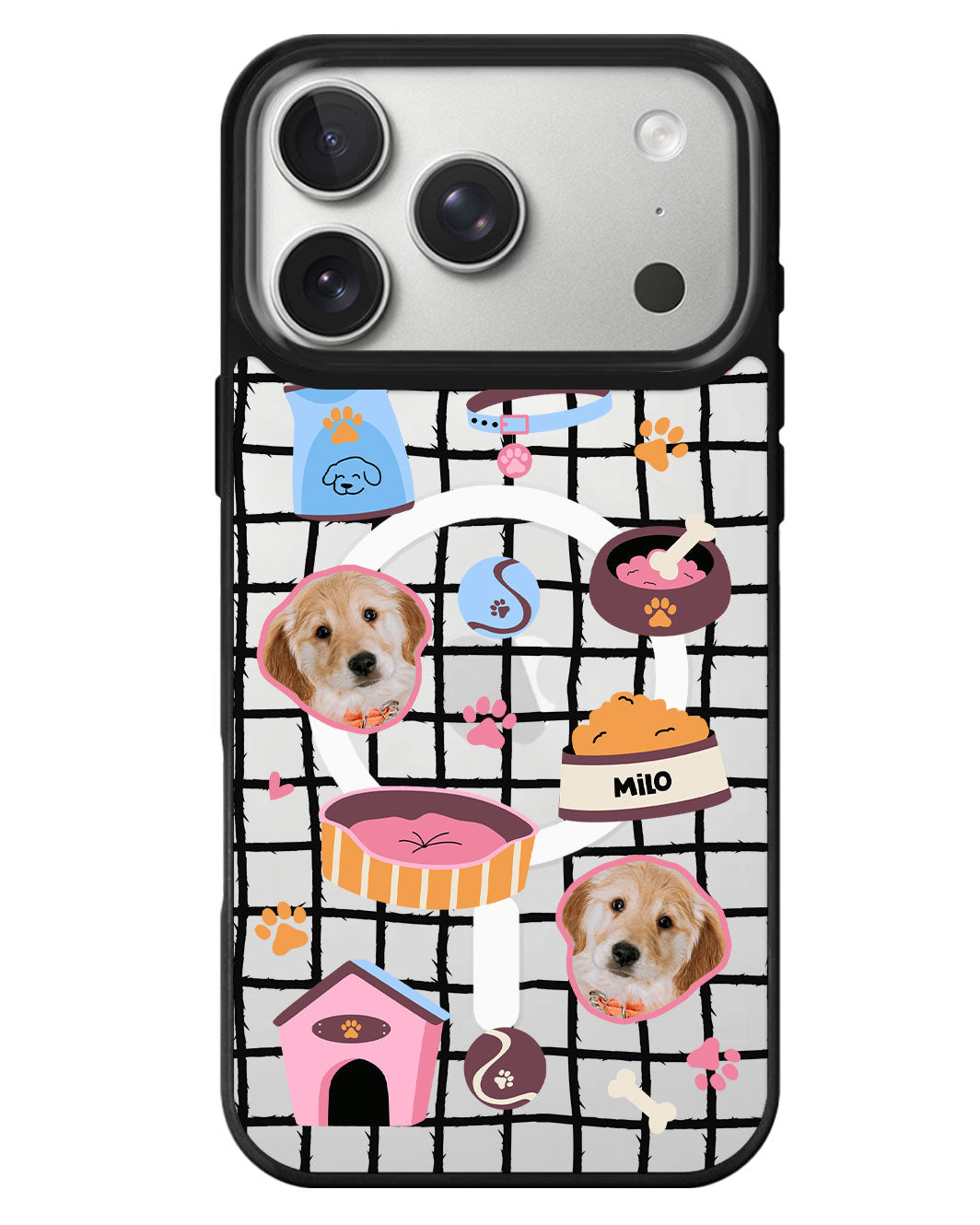 iPhone Rearguard MagSwap - Pet Grid Puppy Cozy Day
