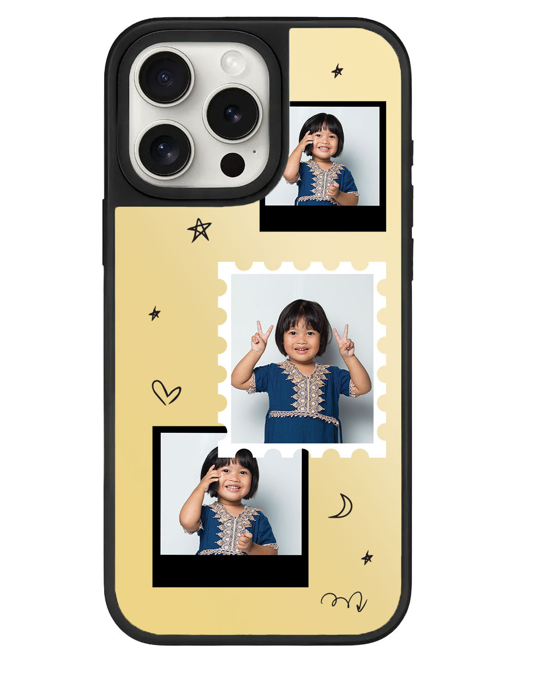 iPhone Mirror Grip - Face Grid Black Polaroid