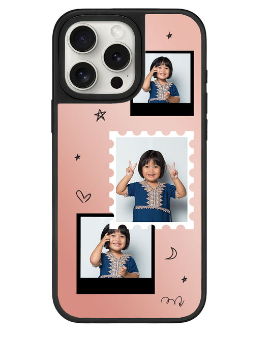 iPhone Mirror Grip - Face Grid Black Polaroid