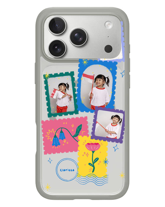 iPhone Rearguard Hybrid - Face Grid Floral Stamps