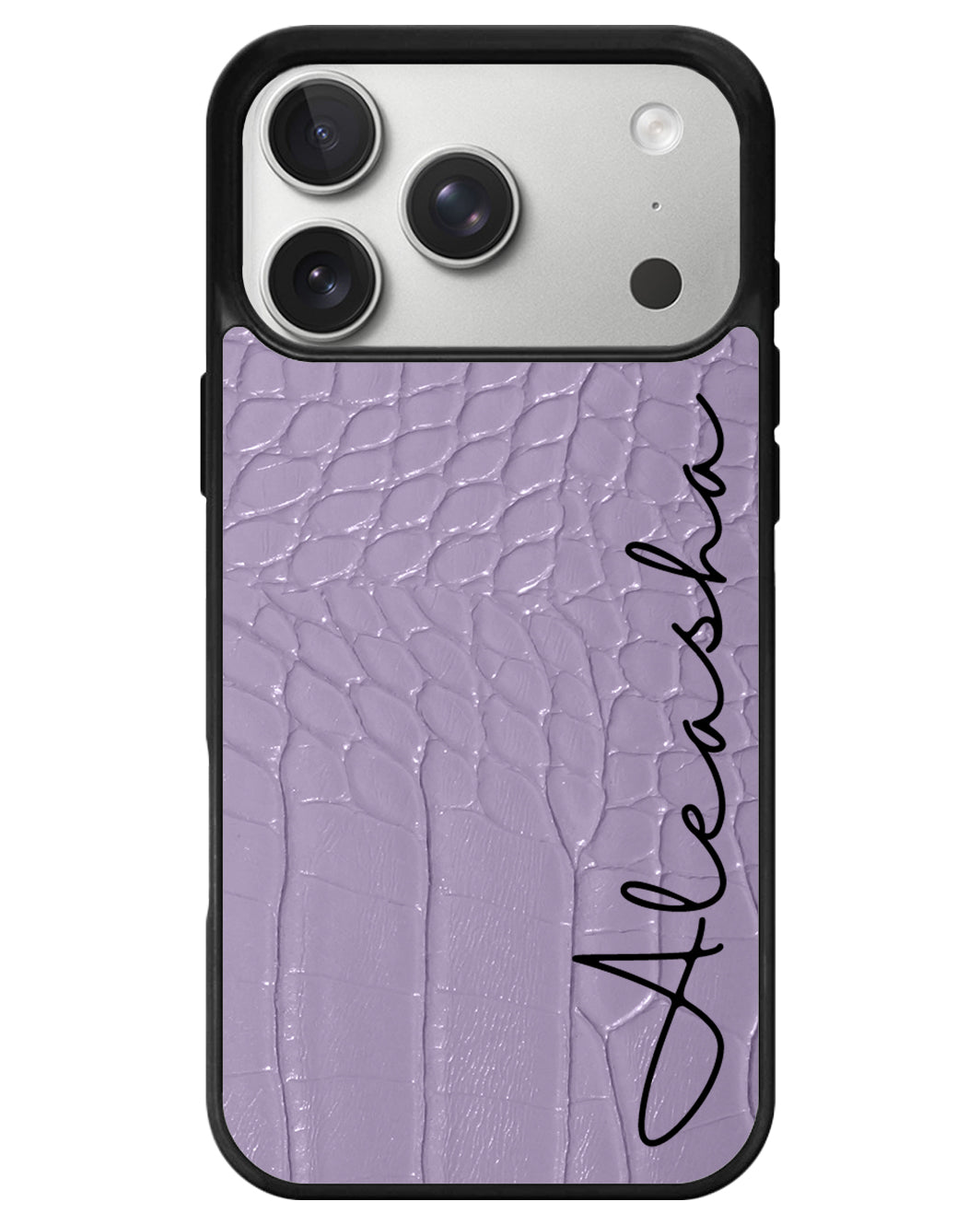 iPhone Textured Leather Case - Matte Croco Lilac
