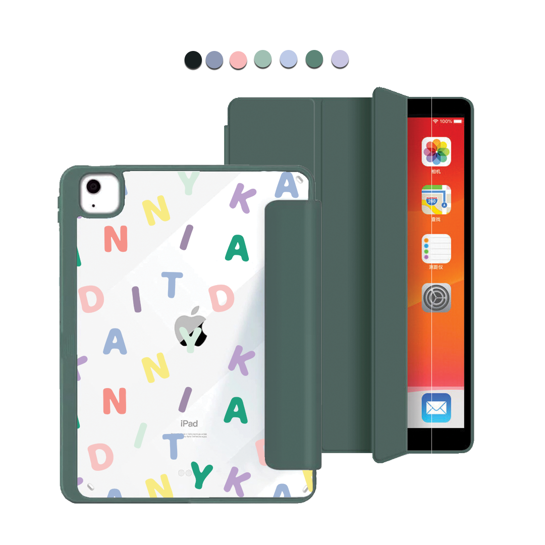 iPad Acrylic Flipcover - CUSTOM MONOGRAM 2.0 Rainbow