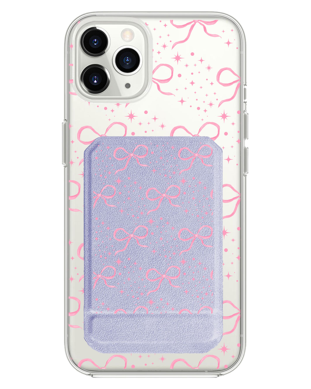 iPhone Magnetic Multifold Wallet - Coquette Glittery Bow