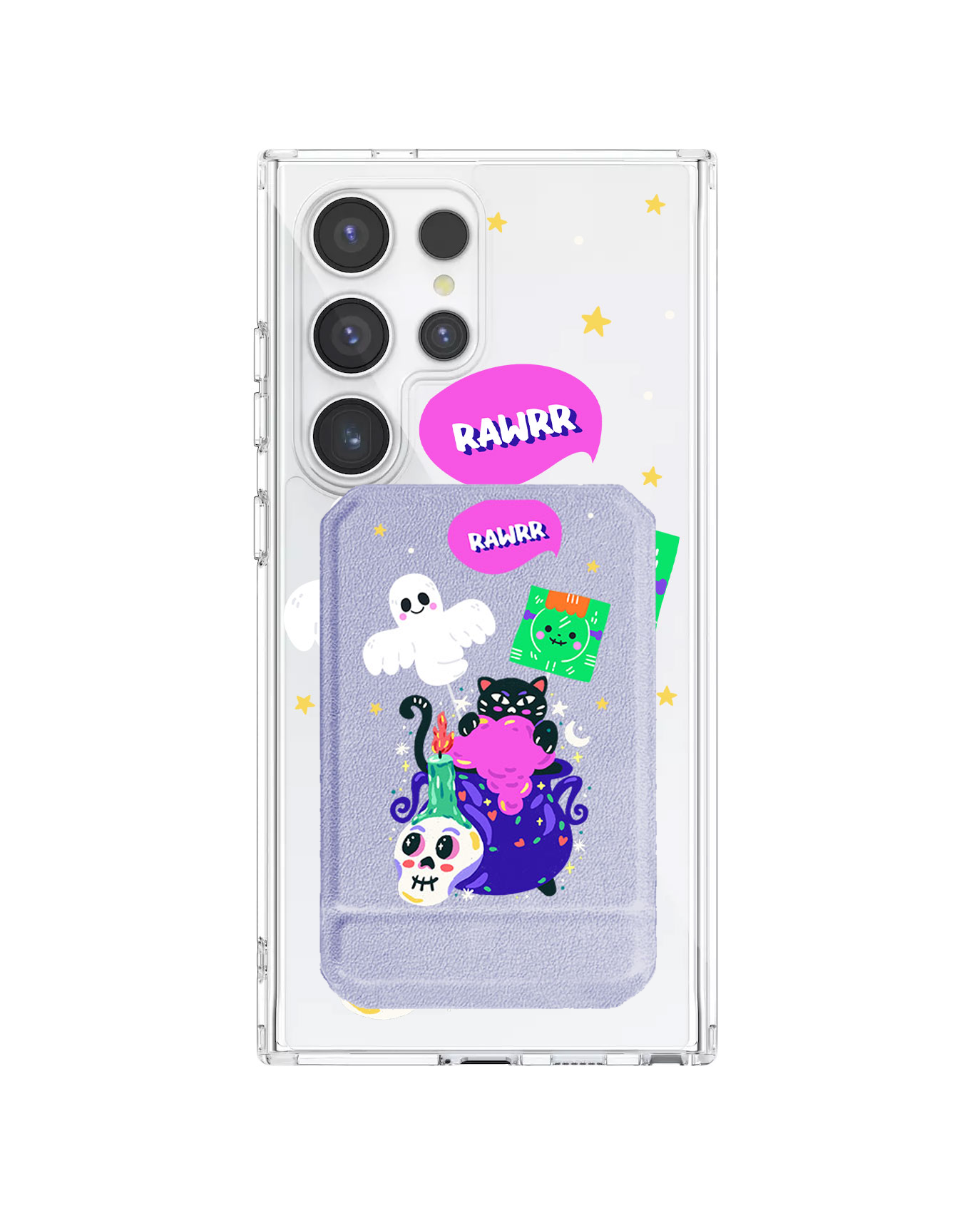 Android Magnetic Multifold Wallet - Cat Monster