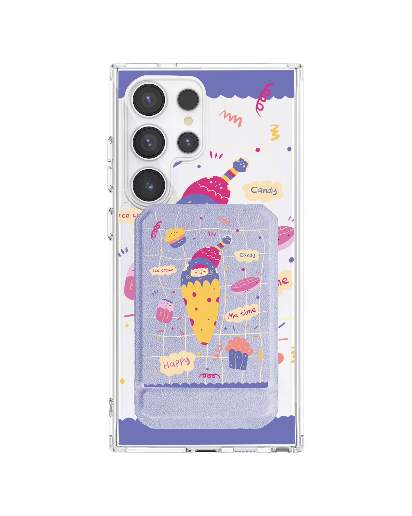 Android Magnetic Multifold Wallet - Candy Doodle