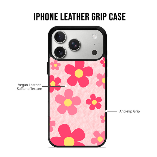 iPhone Leather Grip - Face Grid Comic