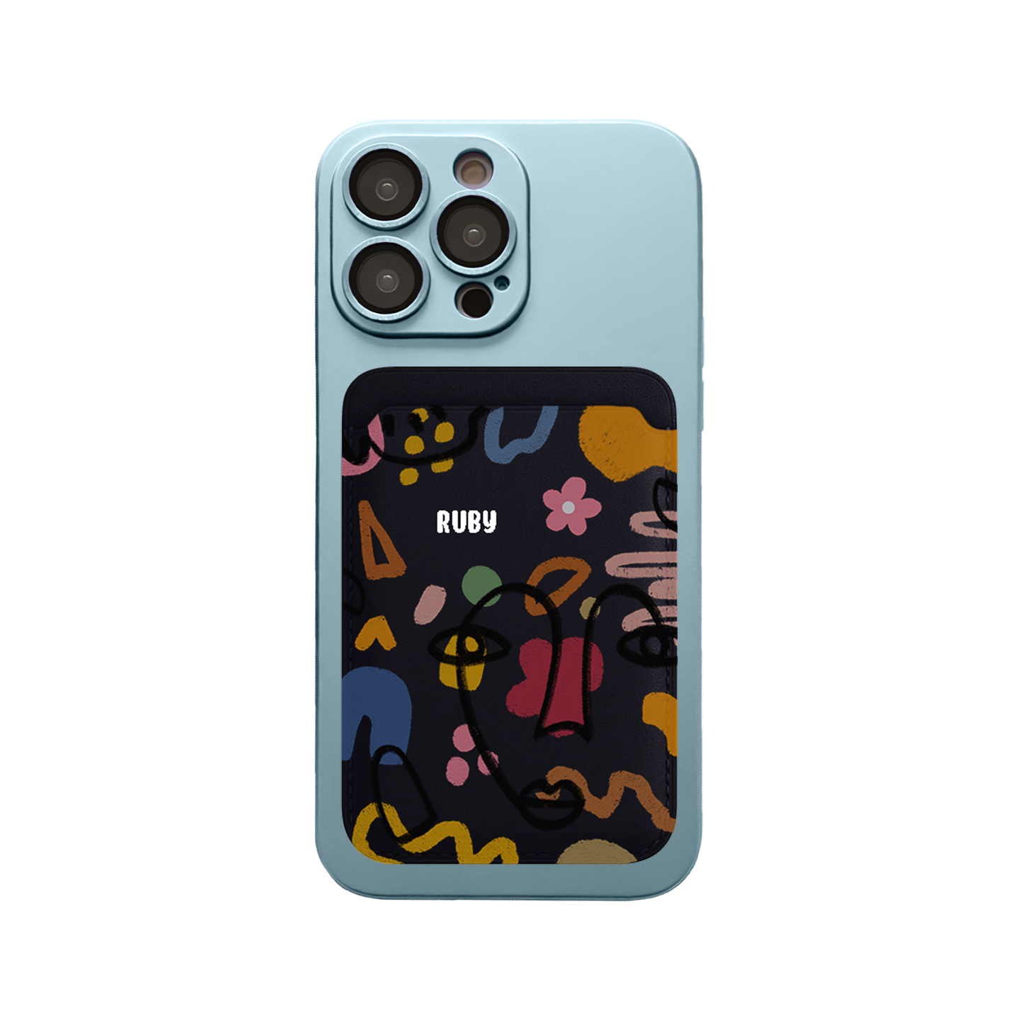 iPhone Magnetic Wallet Silicone Case - Abstract 4.0