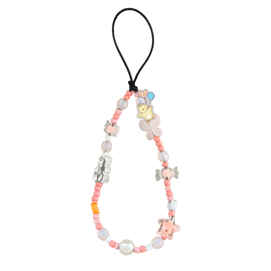 Beaded Strap with Acrylic Charm - Happy Rain
