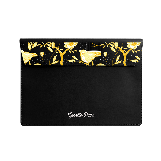 Vegan Leather Sleeve - Lovebird Monochrome 2.0