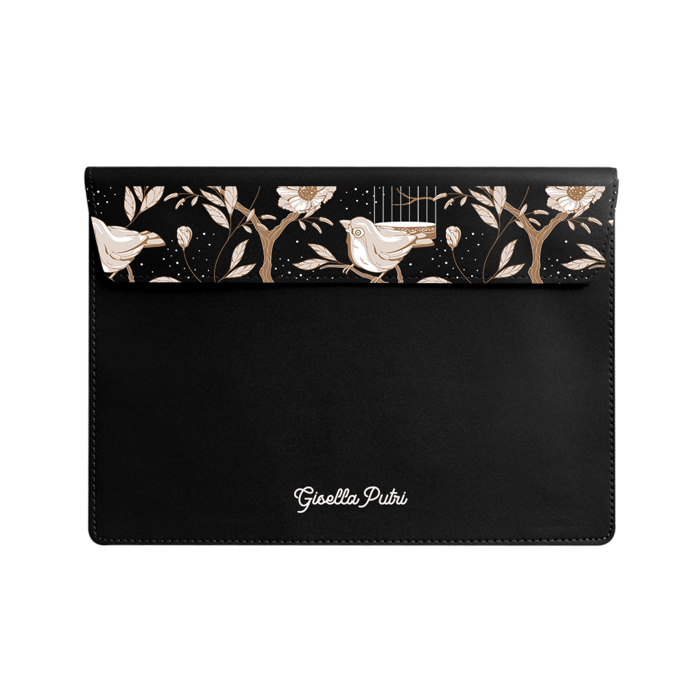 Vegan Leather Sleeve - Lovebird Monochrome 3.0