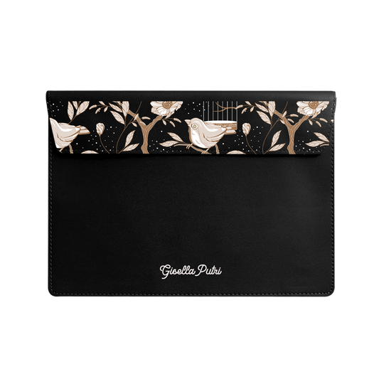 Vegan Leather Sleeve - Lovebird Monochrome 3.0