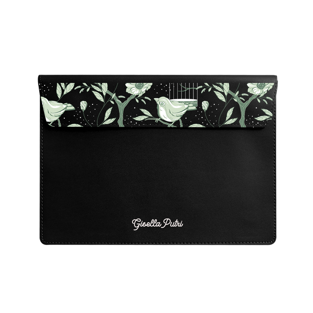 Vegan Leather Sleeve - Lovebird Monochrome 4.0