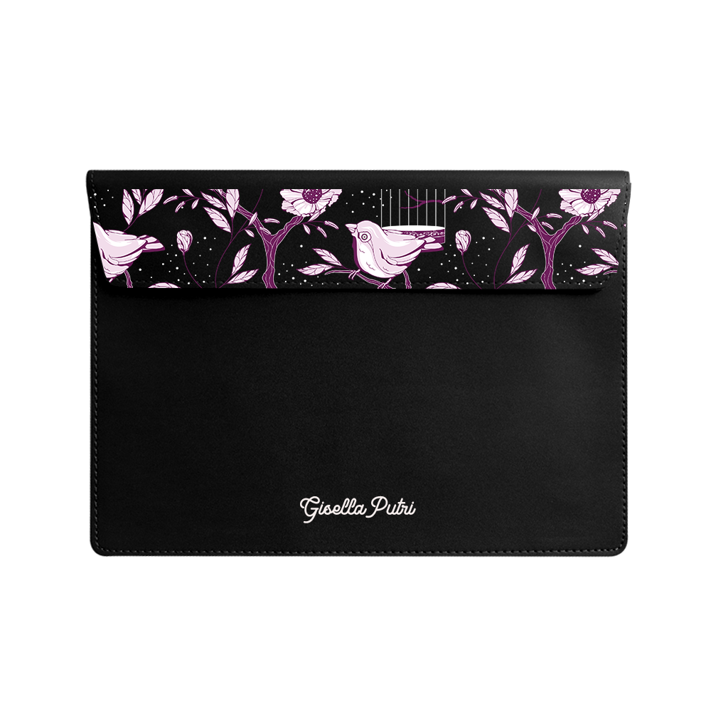 Vegan Leather Sleeve - Lovebird Monochrome 5.0