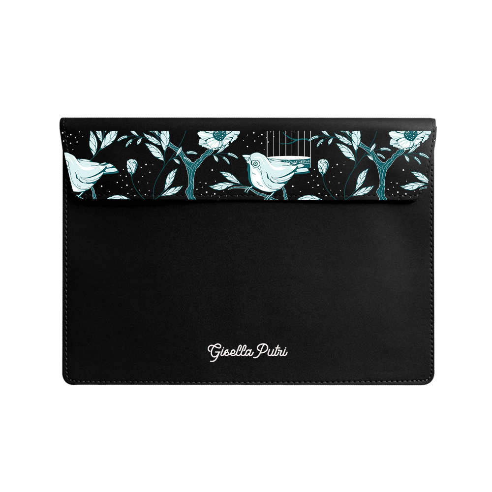 Vegan Leather Sleeve - Lovebird Monochrome 6.0