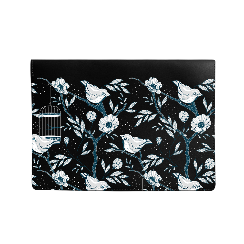 Vegan Leather Sleeve - Lovebird Monochrome