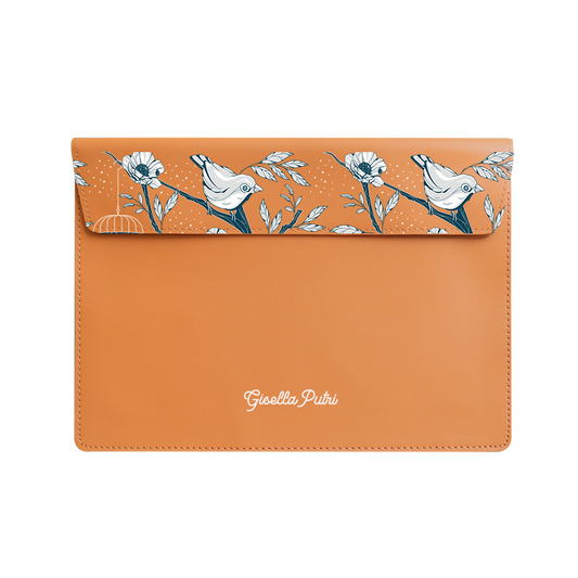 Vegan Leather Sleeve - Lovebird Monochrome