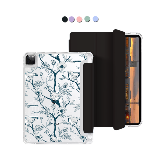 iPad Macaron Flip Cover - Lovebird Monochrome