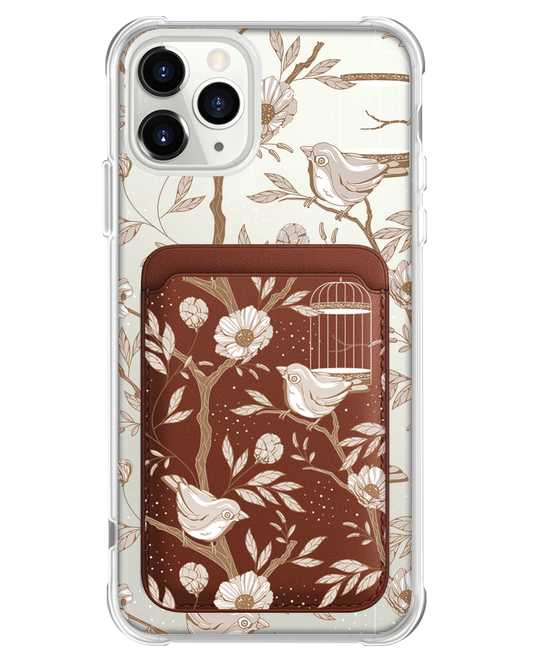 iPhone Magnetic Wallet Case - Lovebird Monochrome 3.0