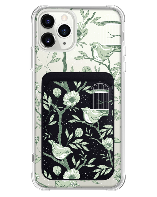 iPhone Magnetic Wallet Case - Lovebird Monochrome 4.0