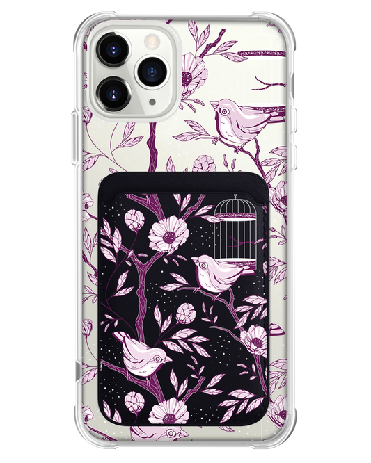 iPhone Magnetic Wallet Case - Lovebird Monochrome 5.0