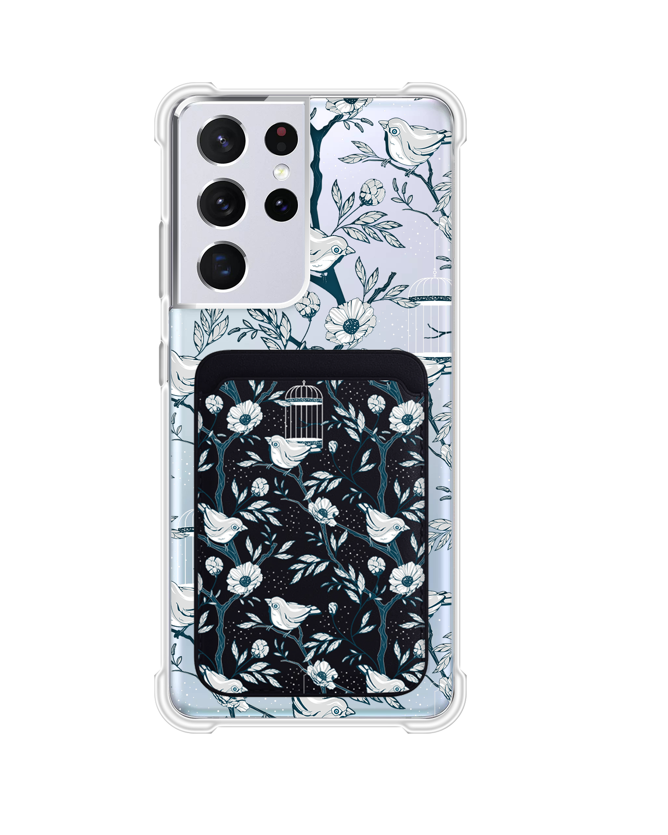 Android Magnetic Wallet Case - Lovebird Monochrome