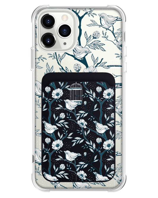 iPhone Magnetic Wallet Case - Lovebird Monochrome