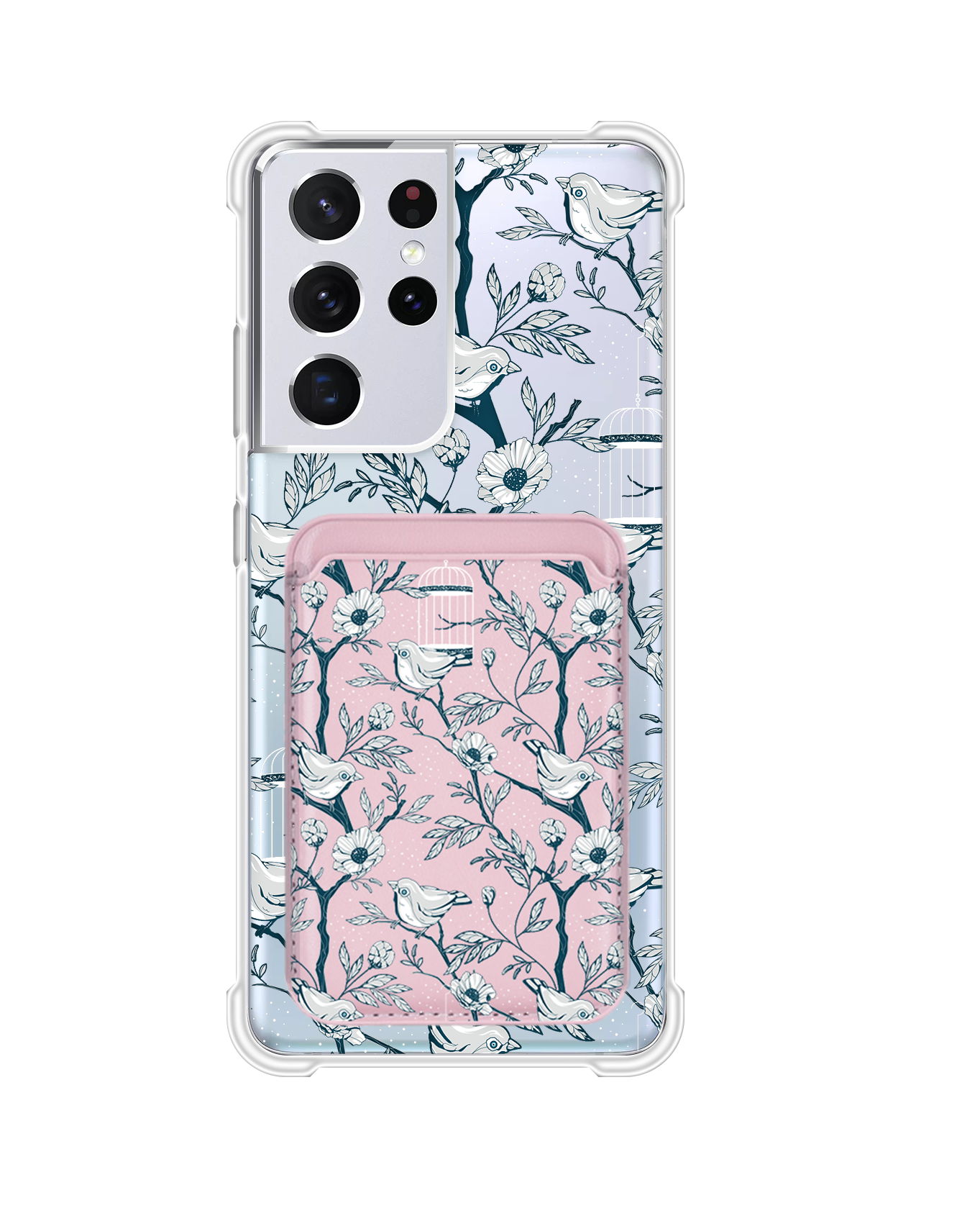 Android Magnetic Wallet Case - Lovebird Monochrome