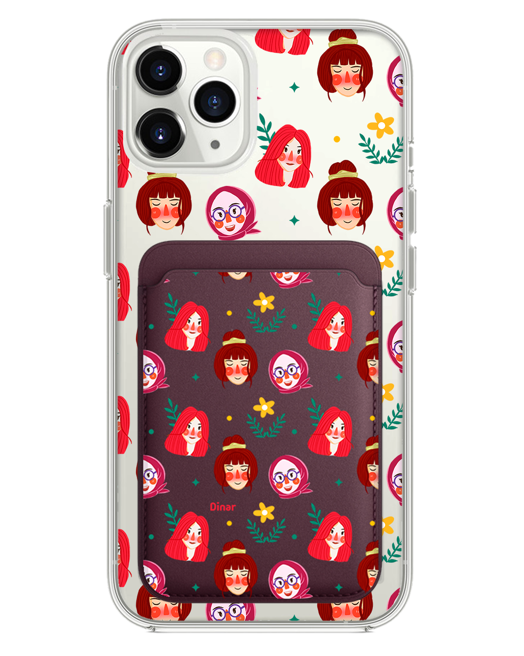 iPhone Magnetic Wallet Case - Lovely Faces