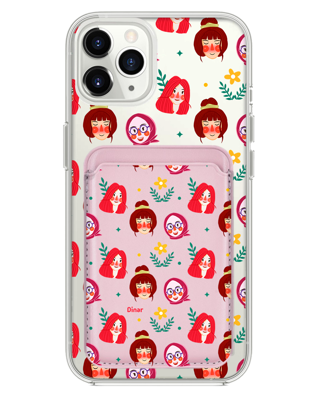 iPhone Magnetic Wallet Case - Lovely Faces