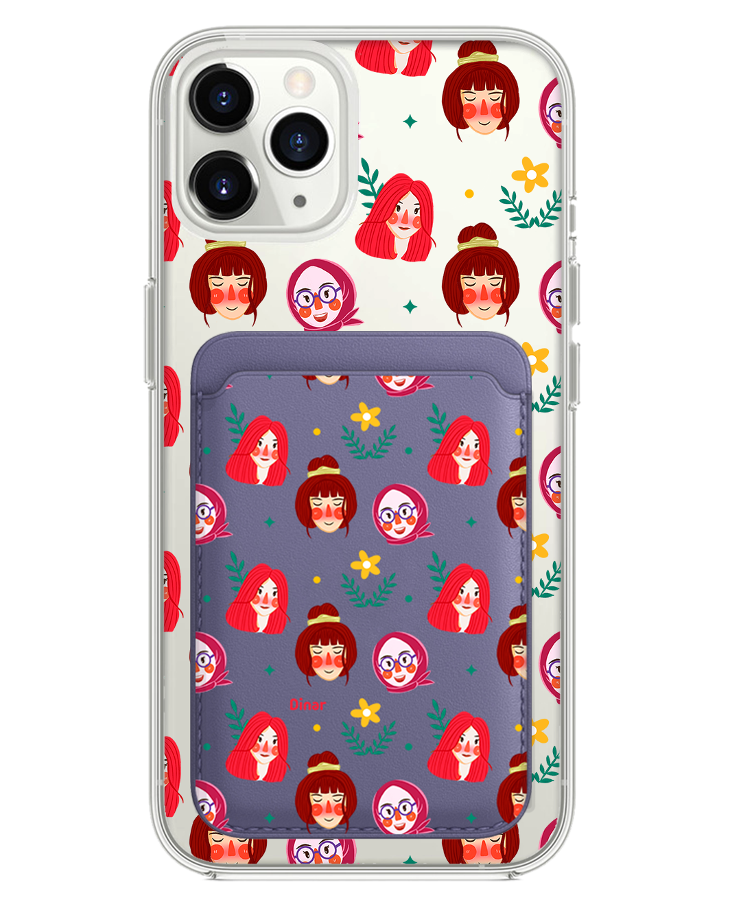 iPhone Magnetic Wallet Case - Lovely Faces
