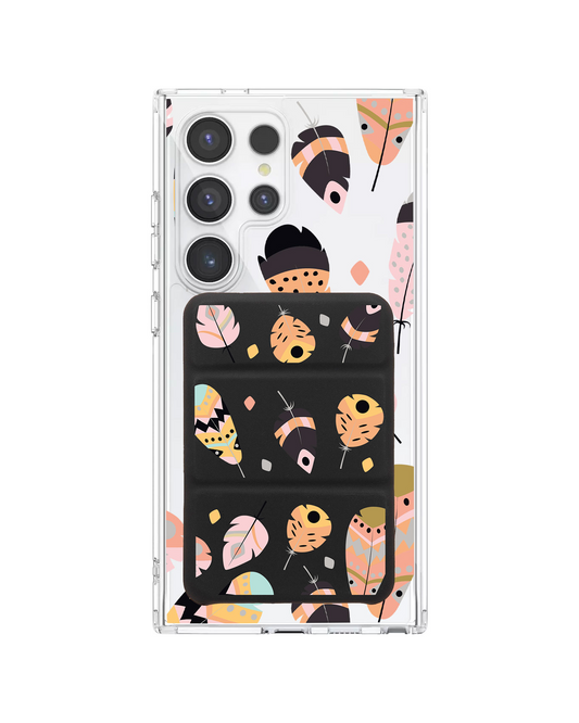 Android Magnetic Trifold Wallet Case - Feathers