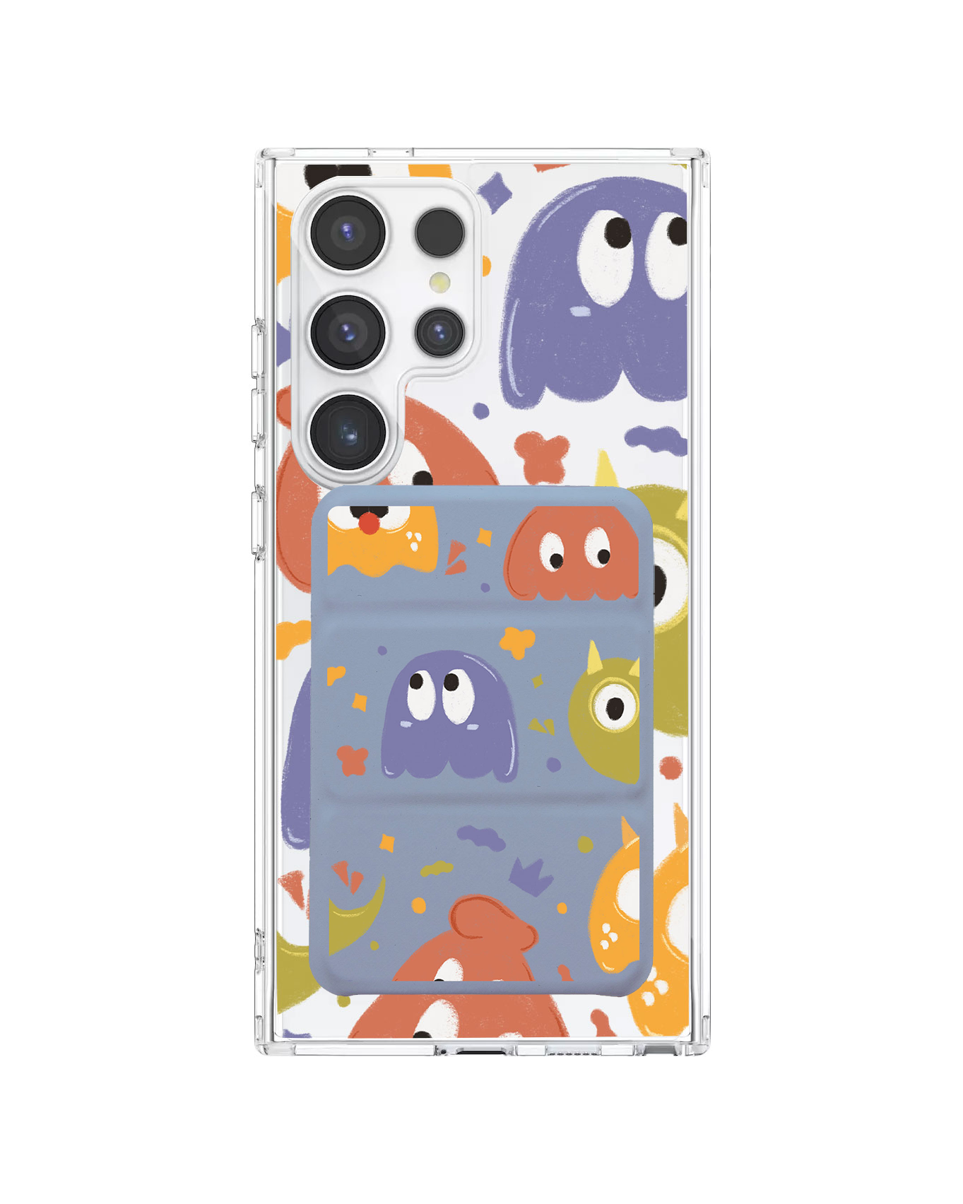 Android Magnetic Trifold Wallet Case - Cute Monster 1.0
