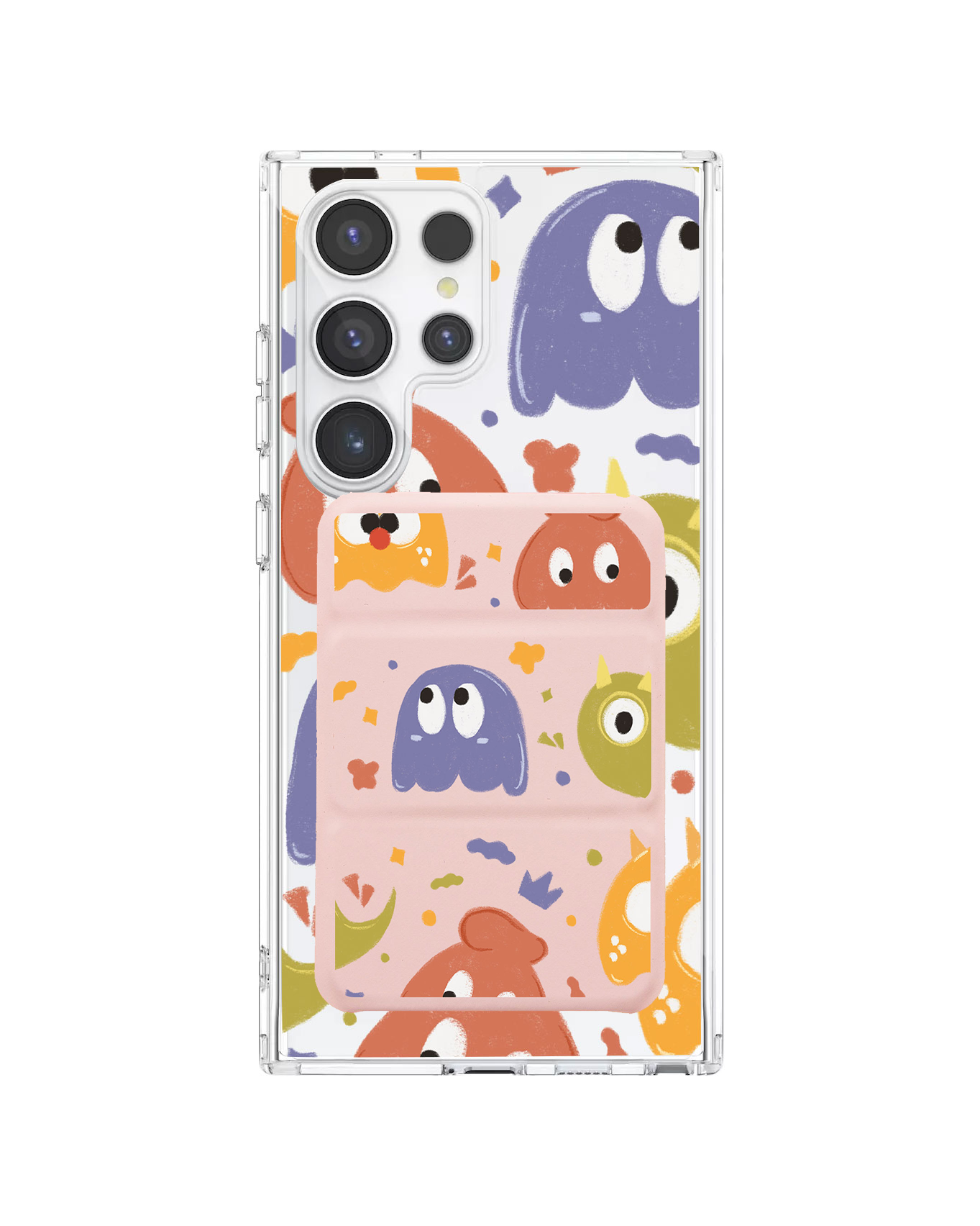 Android Magnetic Trifold Wallet Case - Cute Monster 1.0